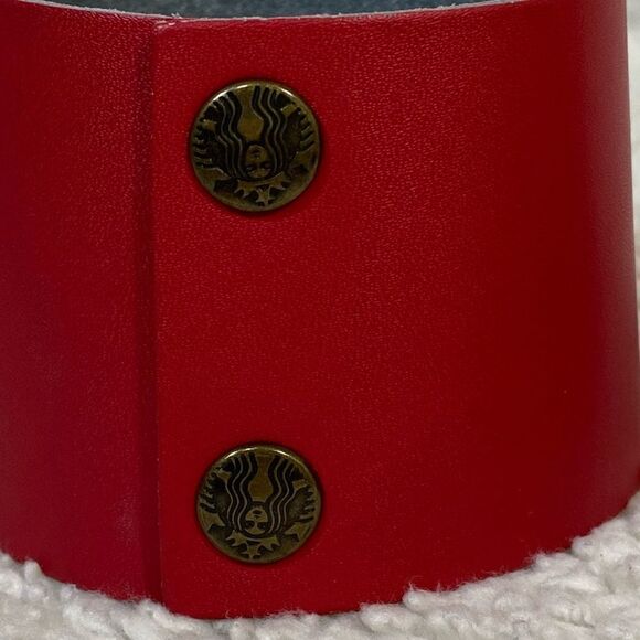 STARBUCKS - BRIGHT RED REUSABLE COZY FOR COFFE / BEVERAGE - GOOD CONDITION S8 - Picture 3 of 6